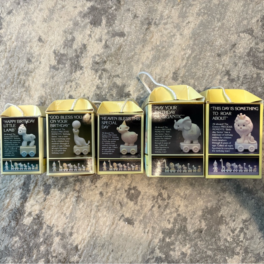 Precious Moments Birthday Series porcelain animal figurines years 1, 2, 3, 4, 5!